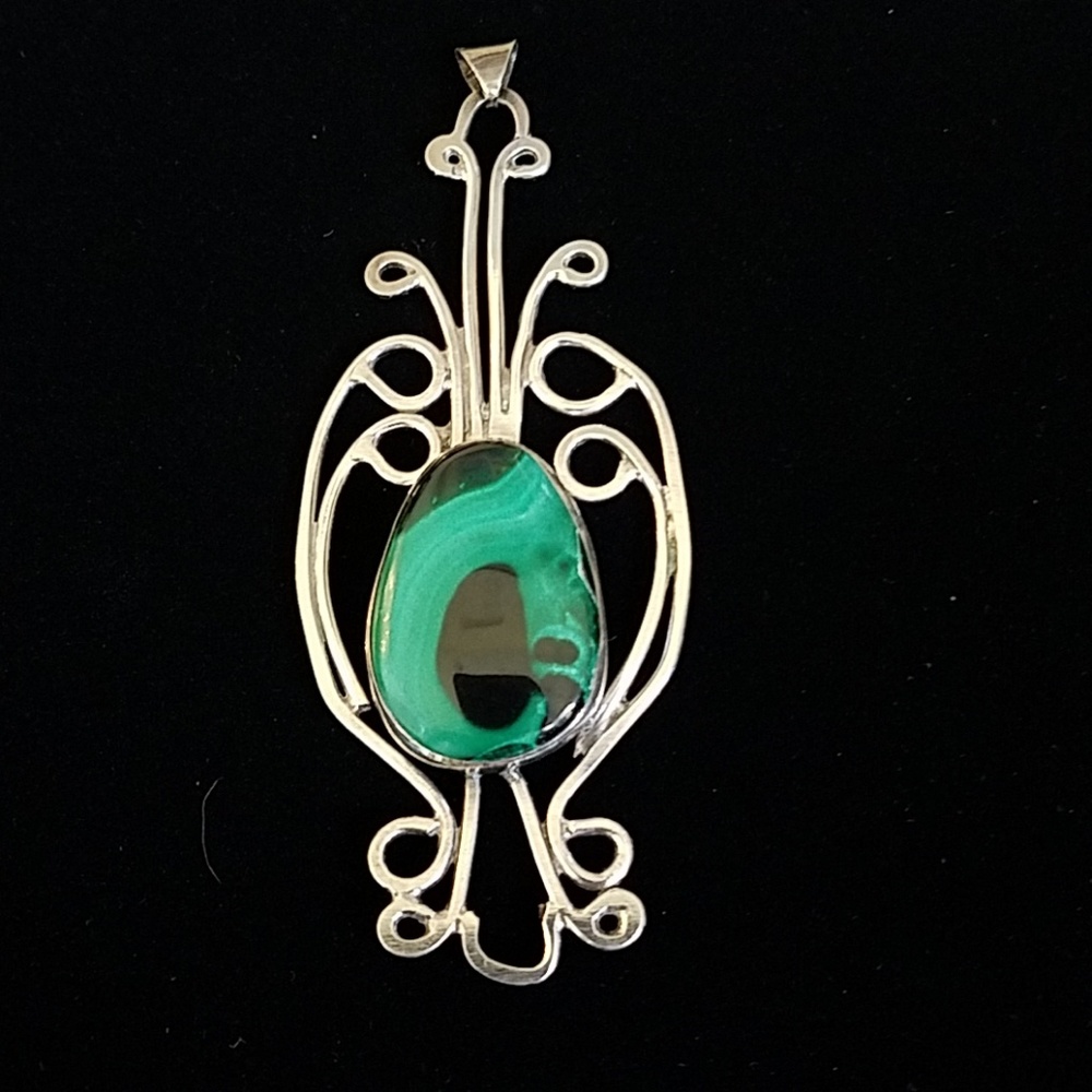Sterling Silver Malachite Pendant